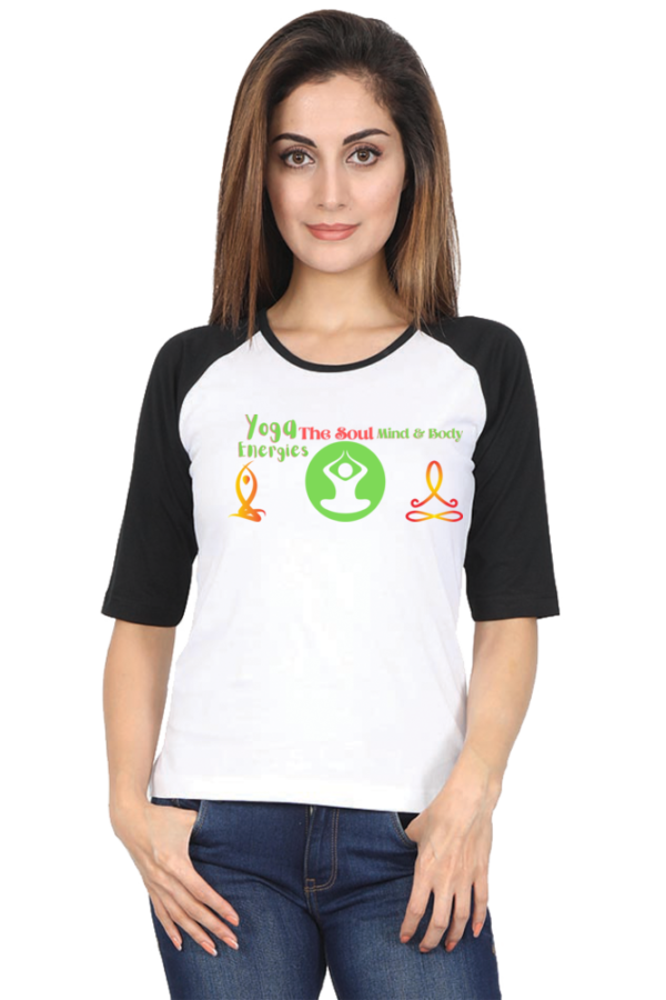 WOMEN’S 100 % COTTON REGLAN SLEEVE GRAPHIC (UD6) T-SHIRT - Image 4