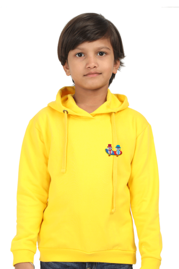 KIDS 100 % COTTON BIO WASHED EMB (CR-07) FLEECE HOODIES