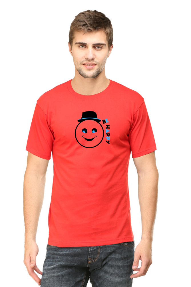 MENS PURE COTTON BIO WASHED SMILEY GRAPHIC T-SHIRT - Image 3