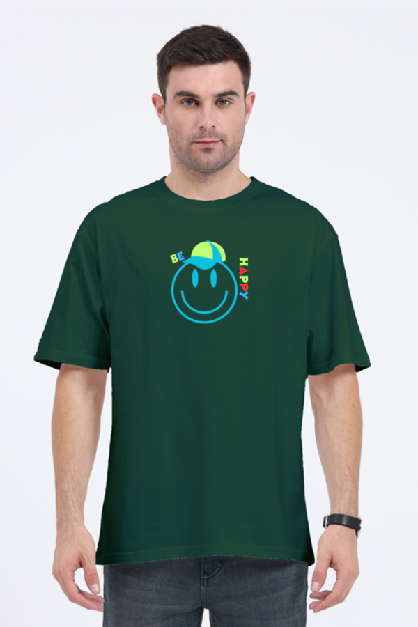 MENS OVERSIZED PURE COTTON BIO WASHED SMILEY GRAPHIC T-SHIRT - Image 10