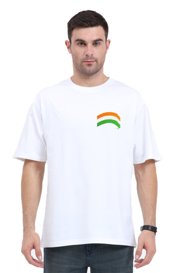 MENS OVERSIZED PURE COTTON TRI-COLOUR GRAPHIC T-SHIRT - Image 4