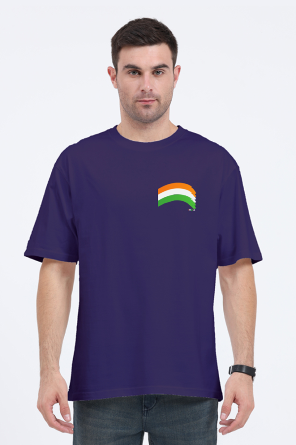 MENS OVERSIZED PURE COTTON TRI-COLOUR GRAPHIC T-SHIRT - Image 13
