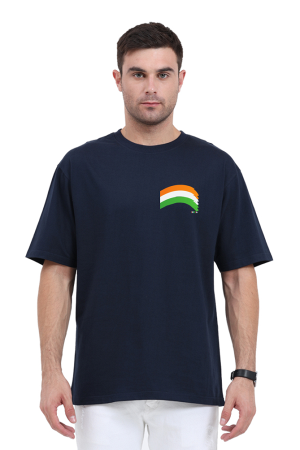 MENS OVERSIZED PURE COTTON TRI-COLOUR GRAPHIC T-SHIRT - Image 8