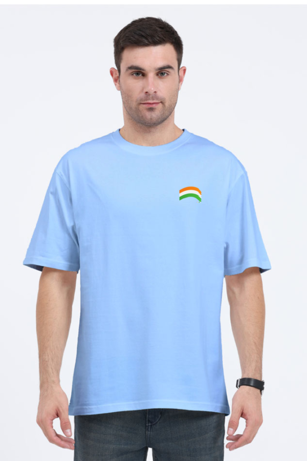 MENS OVERSIZED PURE COTTON TRI-COLOUR GRAPHIC T-SHIRT - Image 12