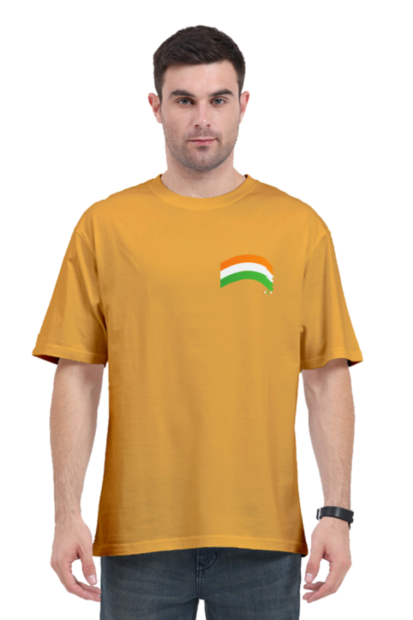 MENS OVERSIZED PURE COTTON TRI-COLOUR GRAPHIC T-SHIRT - Image 6