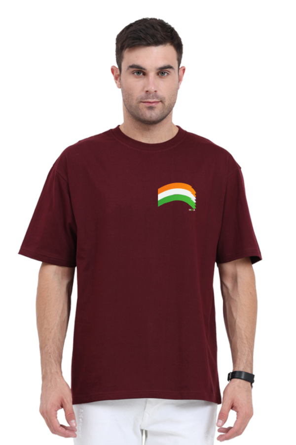 MENS OVERSIZED PURE COTTON TRI-COLOUR GRAPHIC T-SHIRT - Image 10