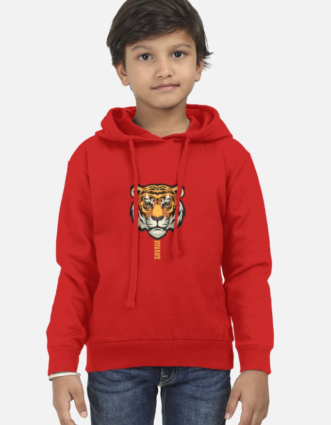 KIDS COTTON BIO WASHED HOODIES WITH FLEECE